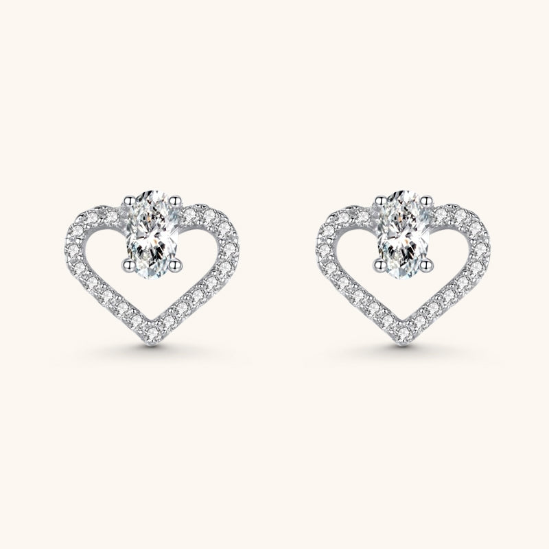 Pavé Heart Stud Earrings