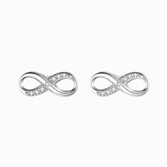 Seven Zirconia Infinity Stud Earrings