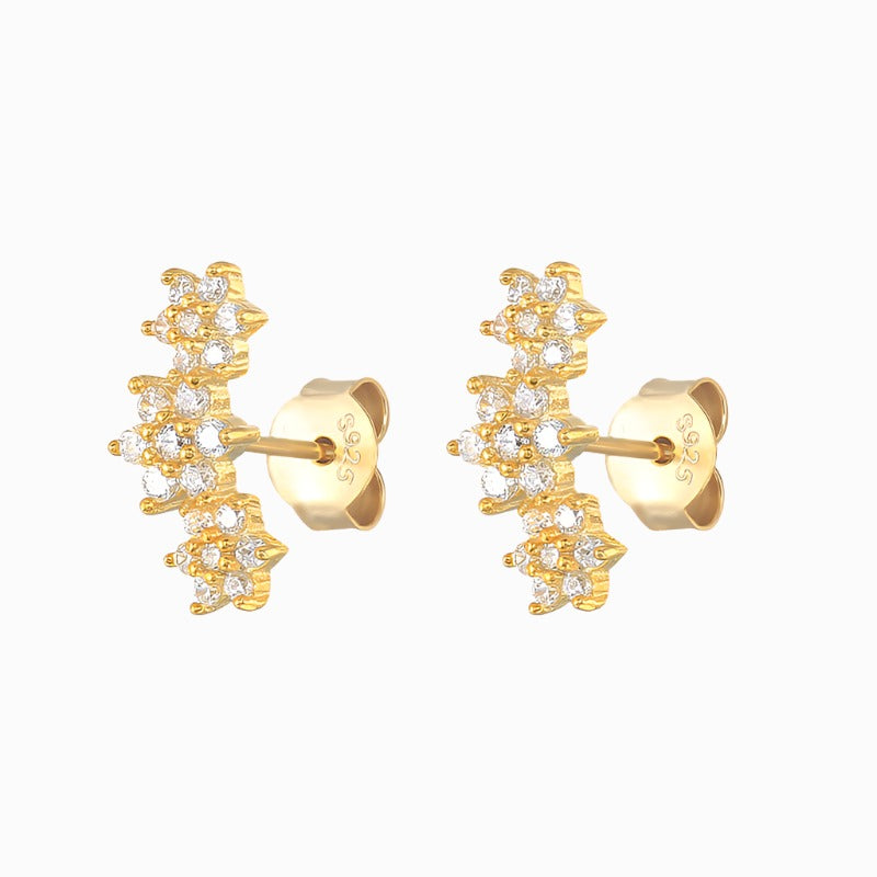 Flower Crawler Stud Earrings