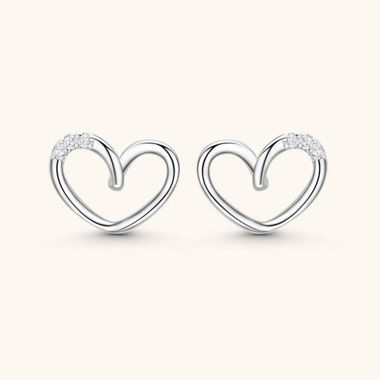 Classy Heart Stud Earrings