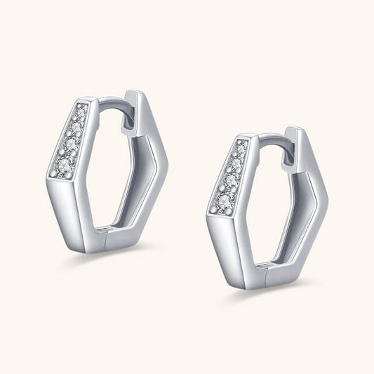 Hexagon Hoop Earrings