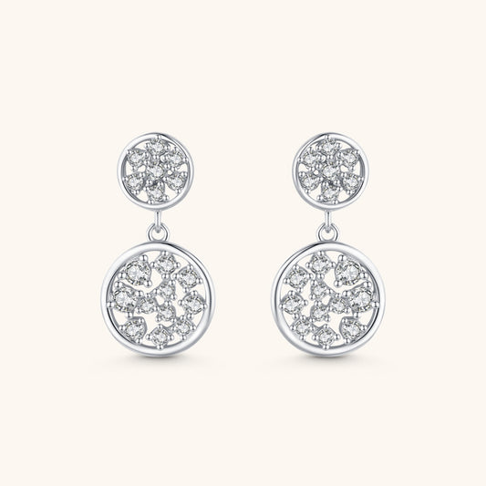 Dazzling Round Drop Earrings